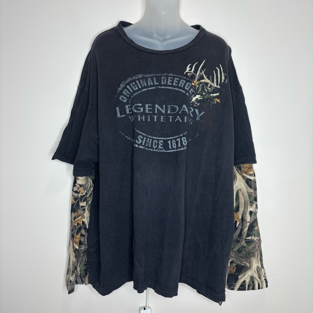 Legendary Whitetails oversized Y2K Black Camouflage Long Sleeve Shirt 3XL